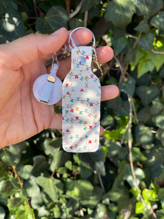 Festive Glow | Disney Mickey Lights Chapstick Holder - Nurse Chapstick/Lip Balm Holder | Faux Leather Lip Balm Holder | Nurse Gift