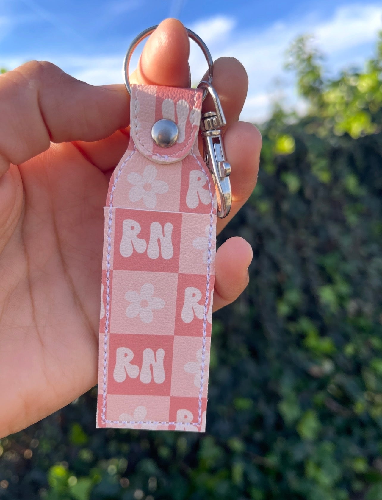 Retro RN Checkers - Nurse Chapstick/Lip Balm Holder | Faux Leather Lip Balm Holder | Nurse Gift