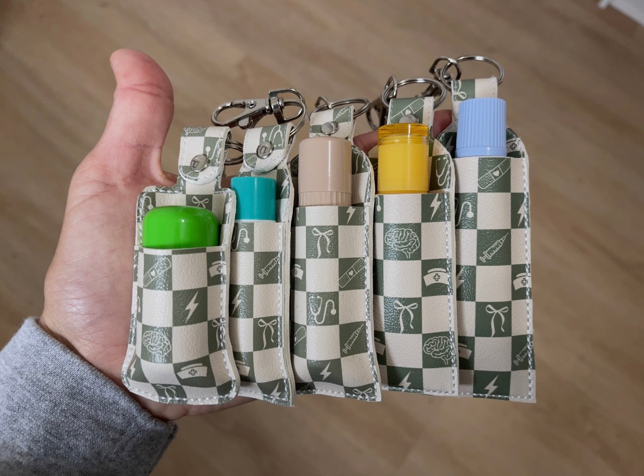 Clover Code 🍀💚 - Nurse Chapstick/Lip Balm Holder | Faux Leather Lip Balm Holder | Nurse Gift