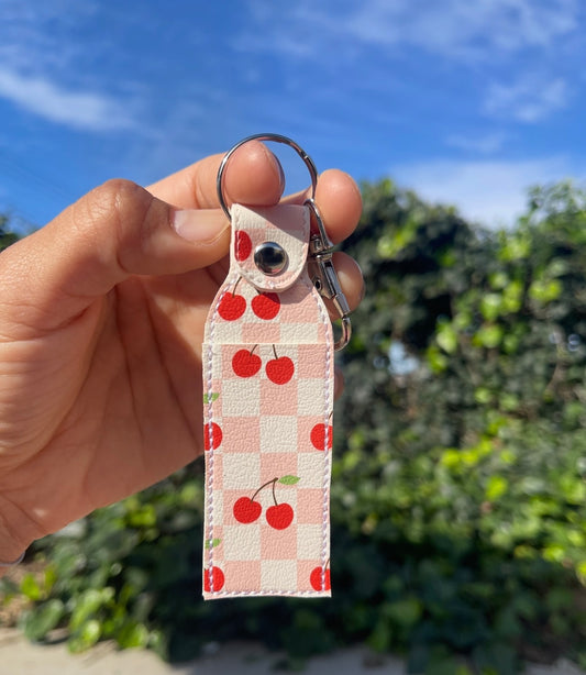 Checkmate Cherry ♟️🍒- Nurse Chapstick/Lip Balm Holder | Faux Leather Lip Balm Holder | Nurse Gift