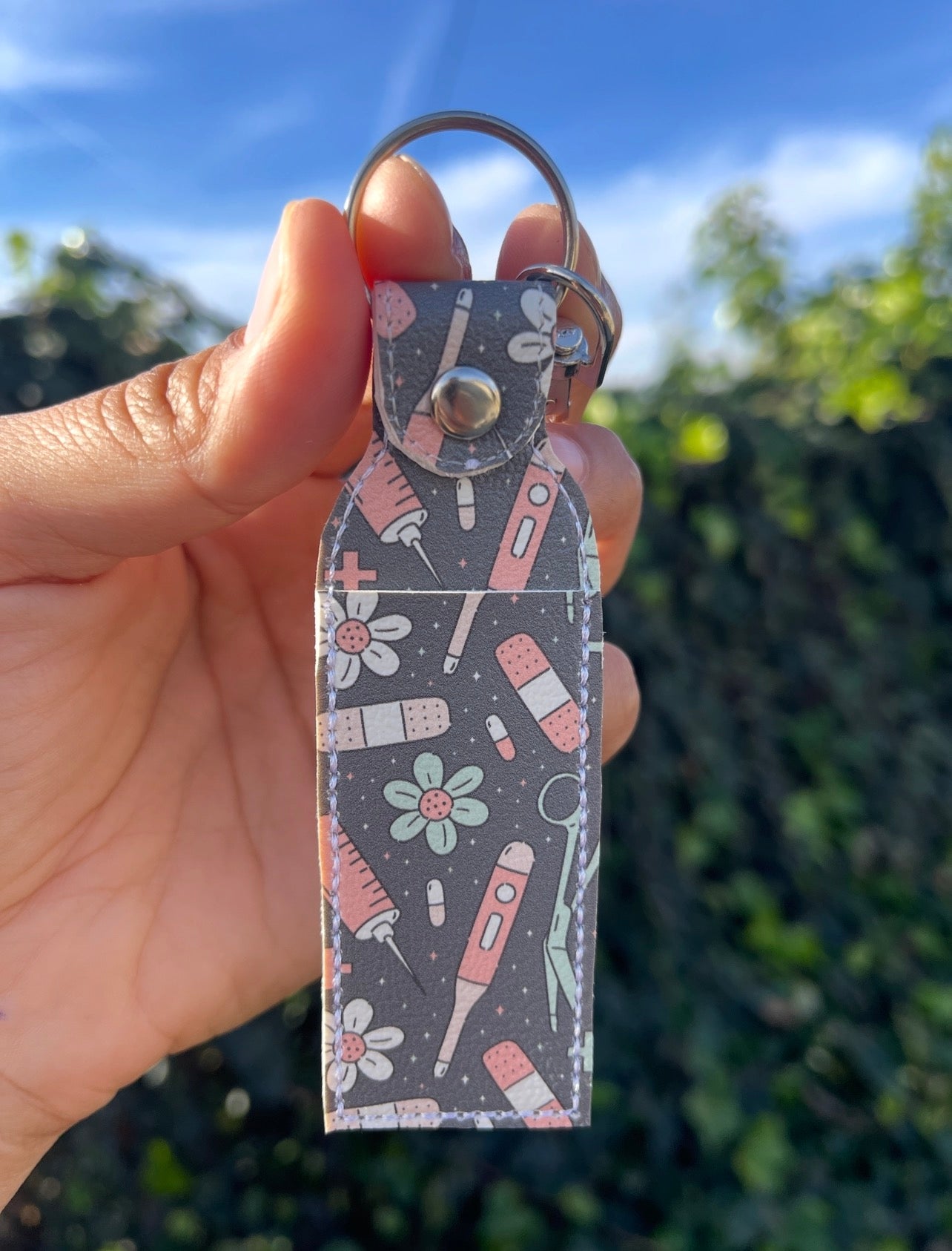 Night Shift Essentials - Nurse Chapstick/Lip Balm Holder | Faux Leather Lip Balm Holder | Nurse Gift