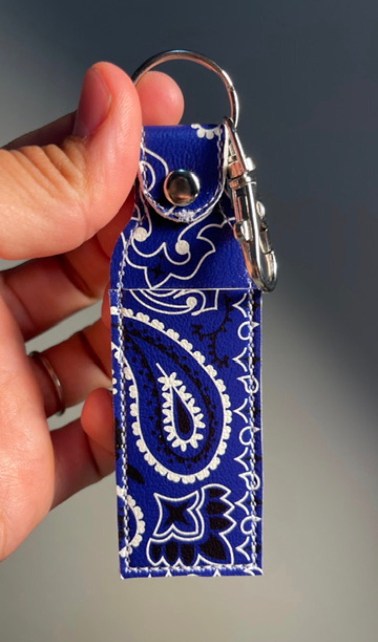 Code Blue Bandana Chapstick Holder | Lip Balm Holder | Faux Leather Lip Balm Holder | Nurse Gift