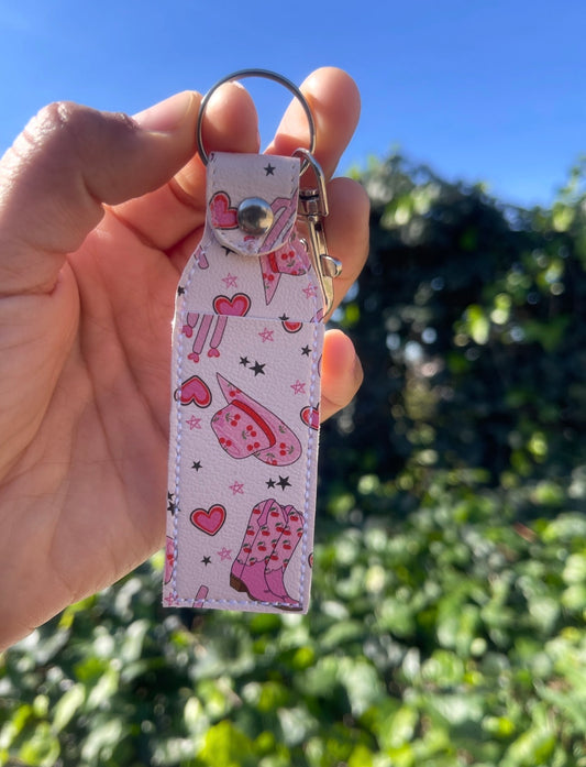 Cherry Cowgirl 🍒🤠  - Nurse Chapstick/Lip Balm Holder | Faux Leather Lip Balm Holder | Nurse Gift
